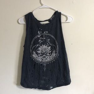 Black “moth eaten” lotus tank